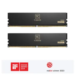 TeamGroup T-CREATE EXPERT 96GB (2 x 48GB) DDR5-6400 PC5-51200 CL32 Dual Channel Desktop Memory Kit Black TeamGroup T-CREATE EXPERT 96GB (2 x 48GB) DDR5-6400 PC5-51200 CL32 Dual Channel Desktop Memory Kit Black